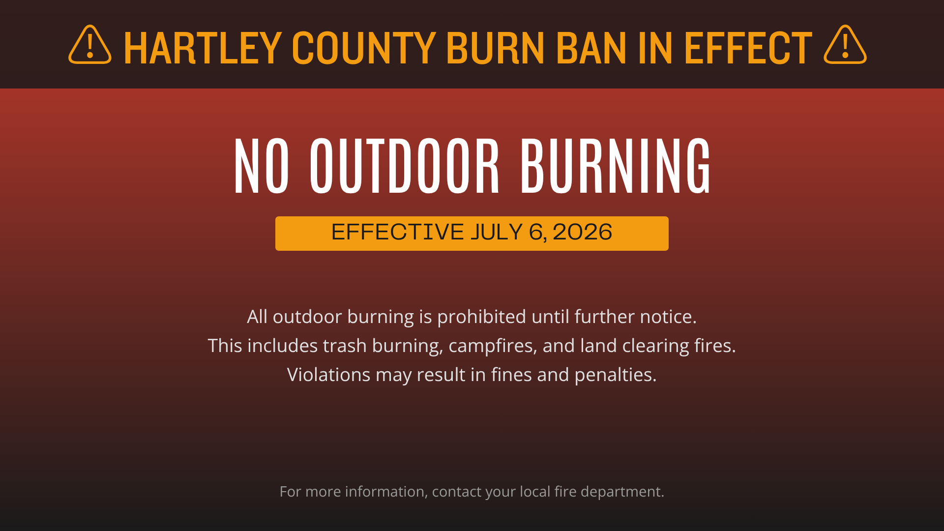 Burn Ban Notice 07062026